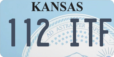 KS license plate 112ITF