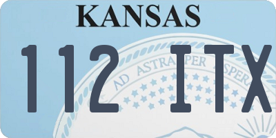 KS license plate 112ITX