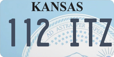 KS license plate 112ITZ