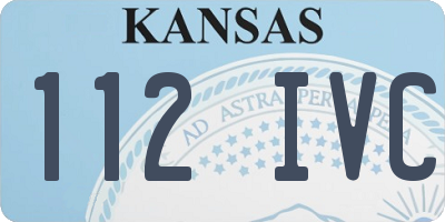 KS license plate 112IVC
