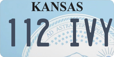 KS license plate 112IVY