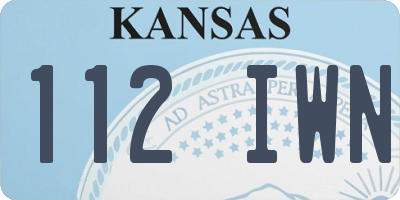 KS license plate 112IWN