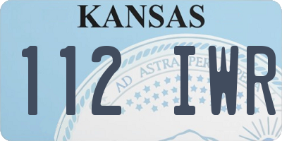 KS license plate 112IWR