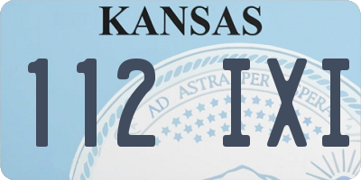 KS license plate 112IXI