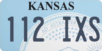 KS license plate 112IXS