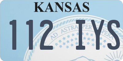 KS license plate 112IYS