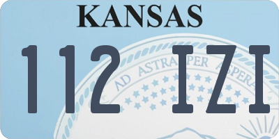 KS license plate 112IZI