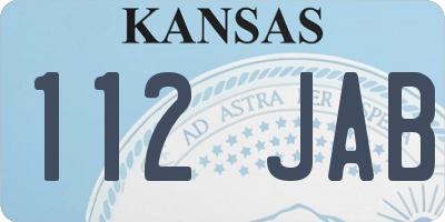 KS license plate 112JAB