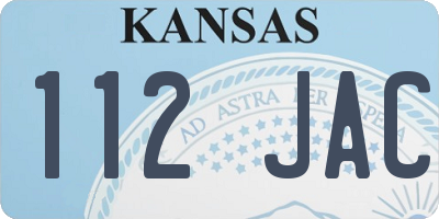 KS license plate 112JAC