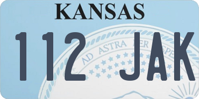 KS license plate 112JAK