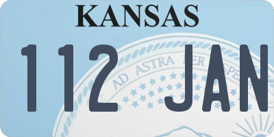 KS license plate 112JAN