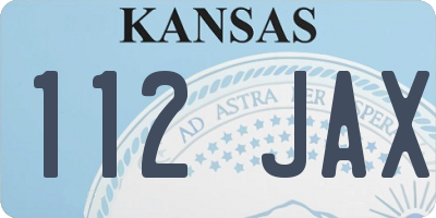 KS license plate 112JAX