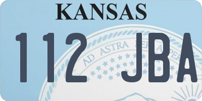 KS license plate 112JBA