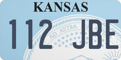 KS license plate 112JBE