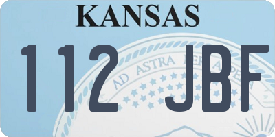 KS license plate 112JBF