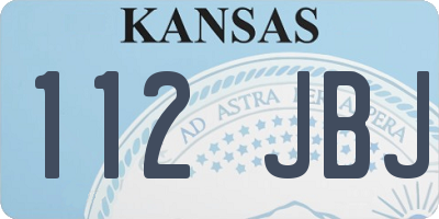 KS license plate 112JBJ