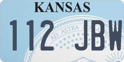 KS license plate 112JBW