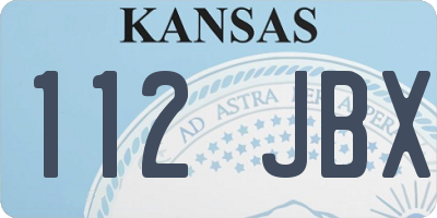 KS license plate 112JBX