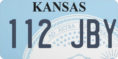 KS license plate 112JBY