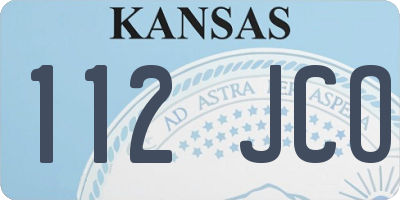 KS license plate 112JCO