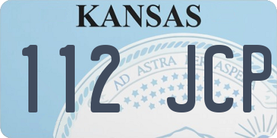 KS license plate 112JCP