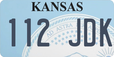 KS license plate 112JDK