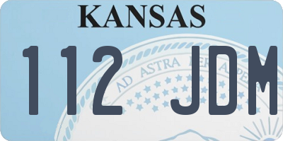 KS license plate 112JDM