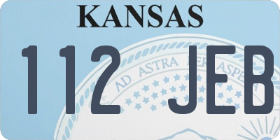 KS license plate 112JEB