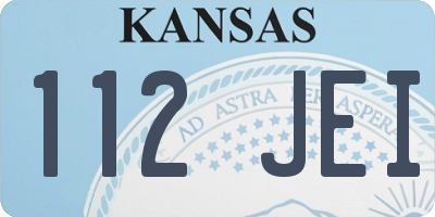 KS license plate 112JEI