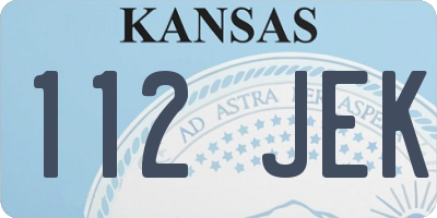 KS license plate 112JEK