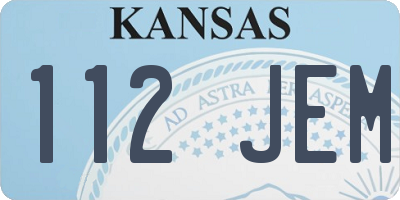 KS license plate 112JEM