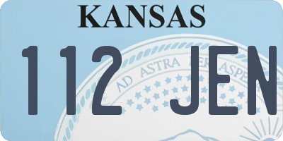 KS license plate 112JEN