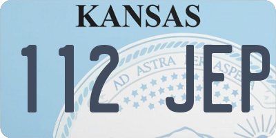 KS license plate 112JEP