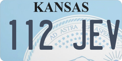 KS license plate 112JEV