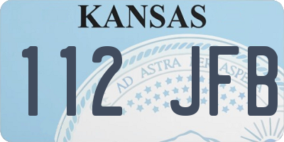 KS license plate 112JFB