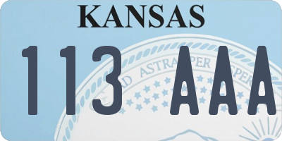 KS license plate 113AAA