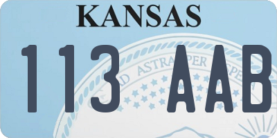 KS license plate 113AAB