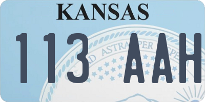 KS license plate 113AAH