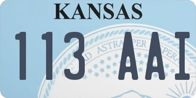 KS license plate 113AAI