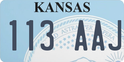 KS license plate 113AAJ