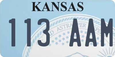 KS license plate 113AAM