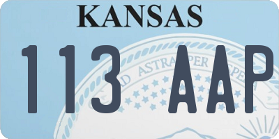 KS license plate 113AAP