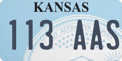 KS license plate 113AAS