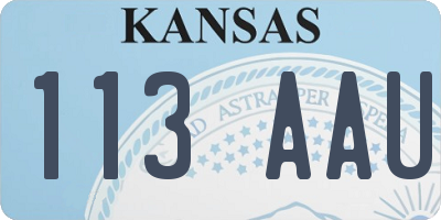 KS license plate 113AAU