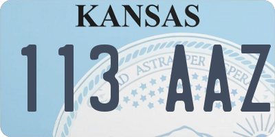 KS license plate 113AAZ