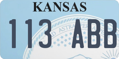 KS license plate 113ABB