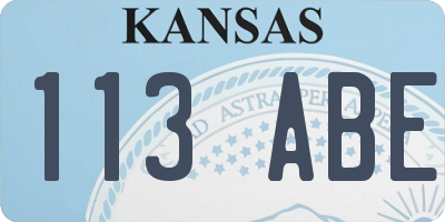 KS license plate 113ABE