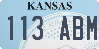 KS license plate 113ABM