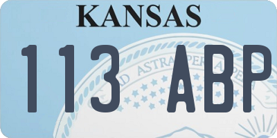KS license plate 113ABP