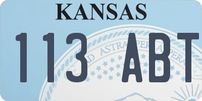 KS license plate 113ABT